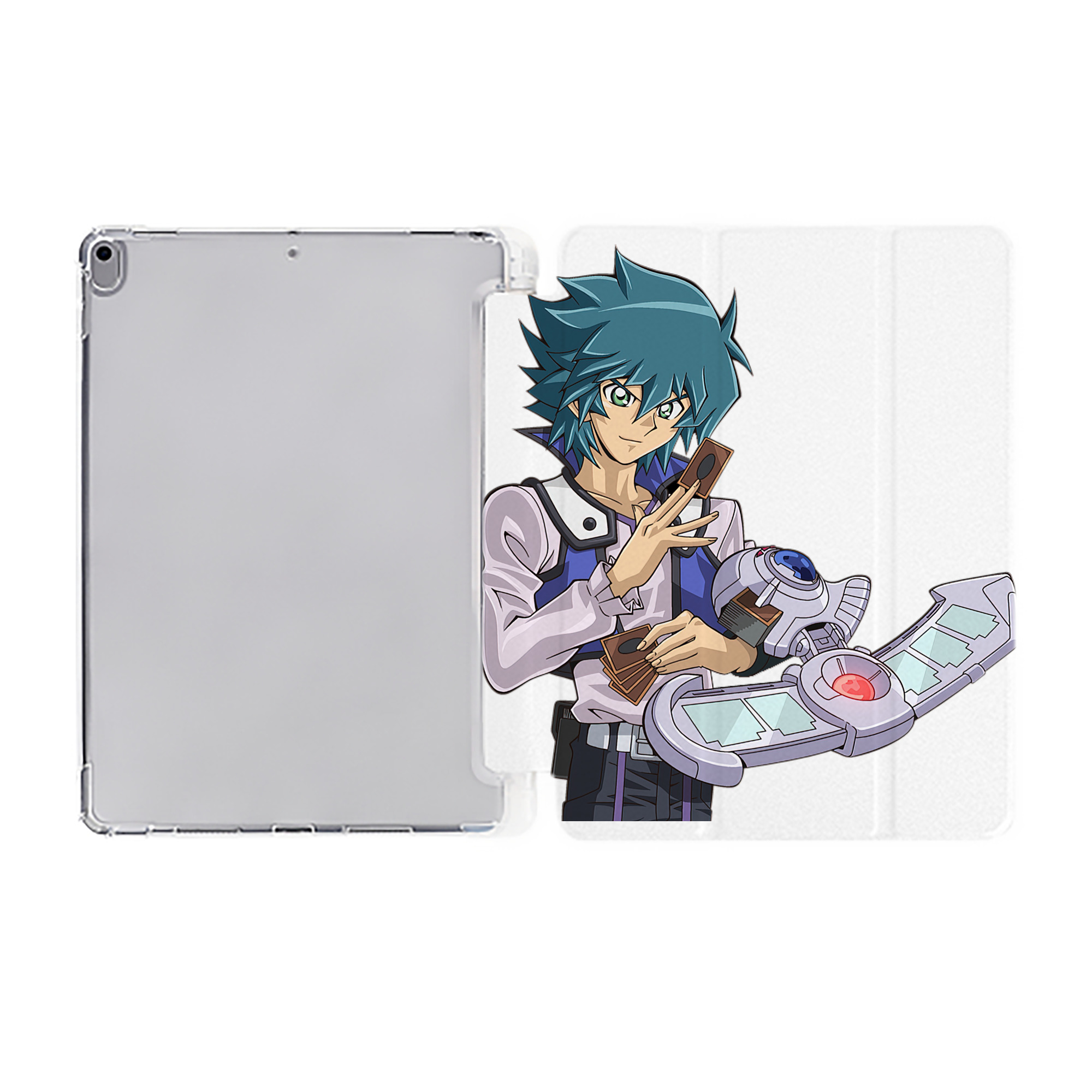 （画像用） 遊☆戯☆王 Yu-Gi-Oh! IPad ケース ペン収納付き 三つ折りスタンド PUレザー×シリコン 対応機種9.5/10.5/10.9インチ
